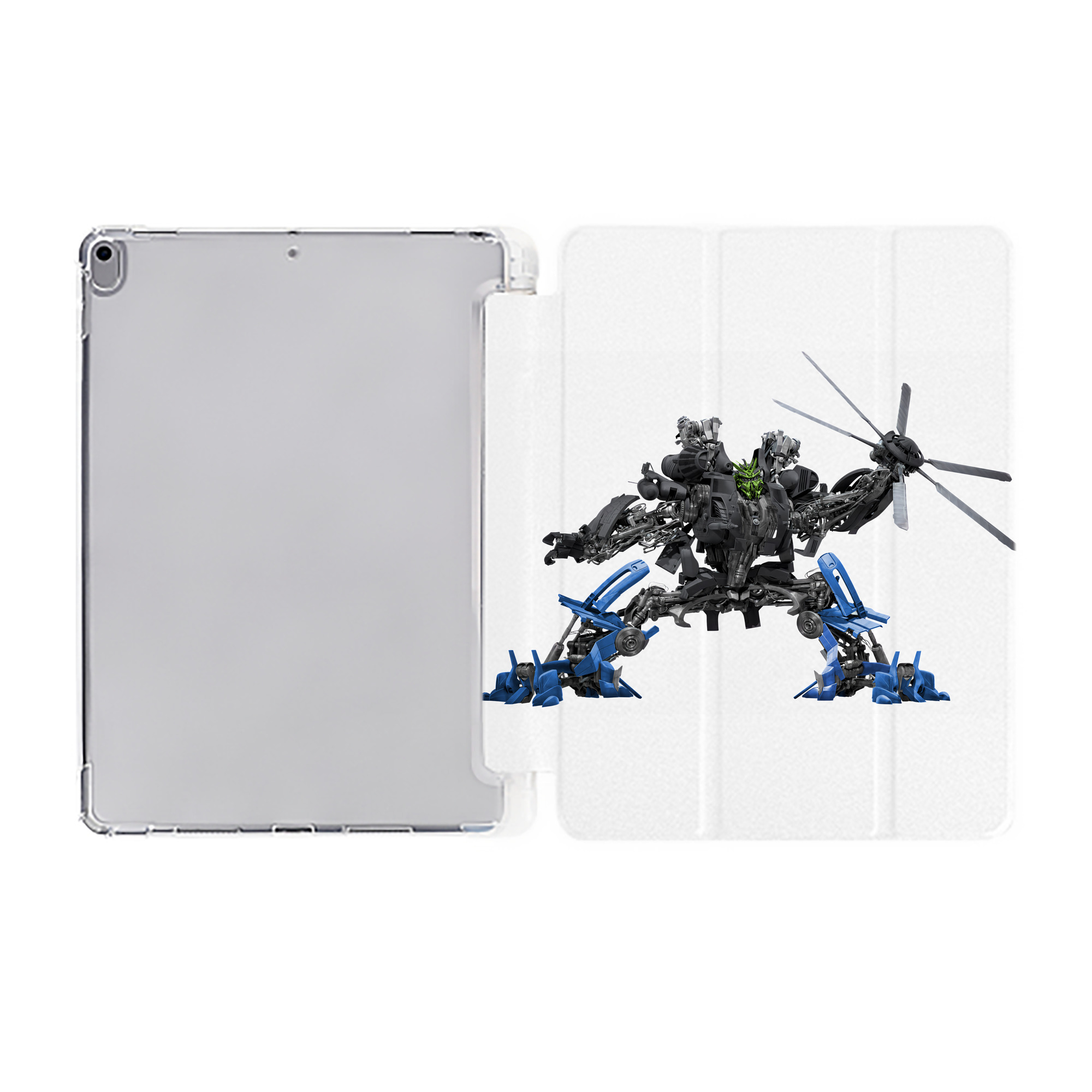 （画像用） Transformers トランスフォーマー IPad ケース ペン収納付き 三つ折りスタンド PUレザー×シリコン 対応機種9.5/10.5/10.9インチ